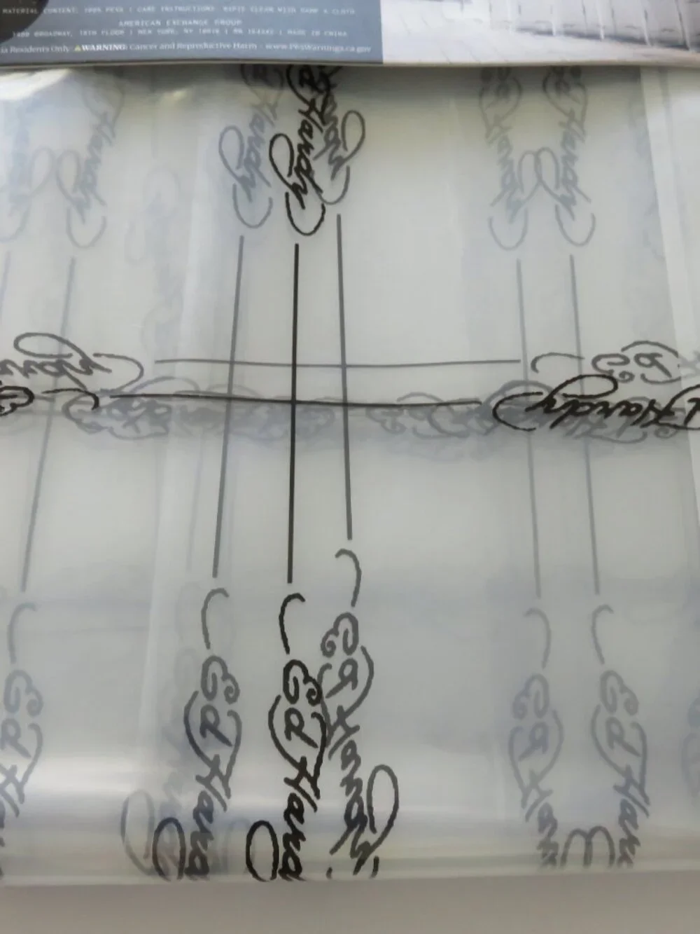 (#143) Ed Hardy Shower Curtain Liner 72x72 Logo Printed PEVA
